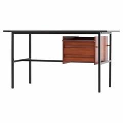 Mid-Century Iron and Teak Desk, 1950s