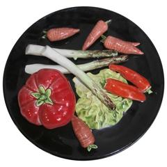 Majolica Vegetables Platter Vallauris, circa 1950 9