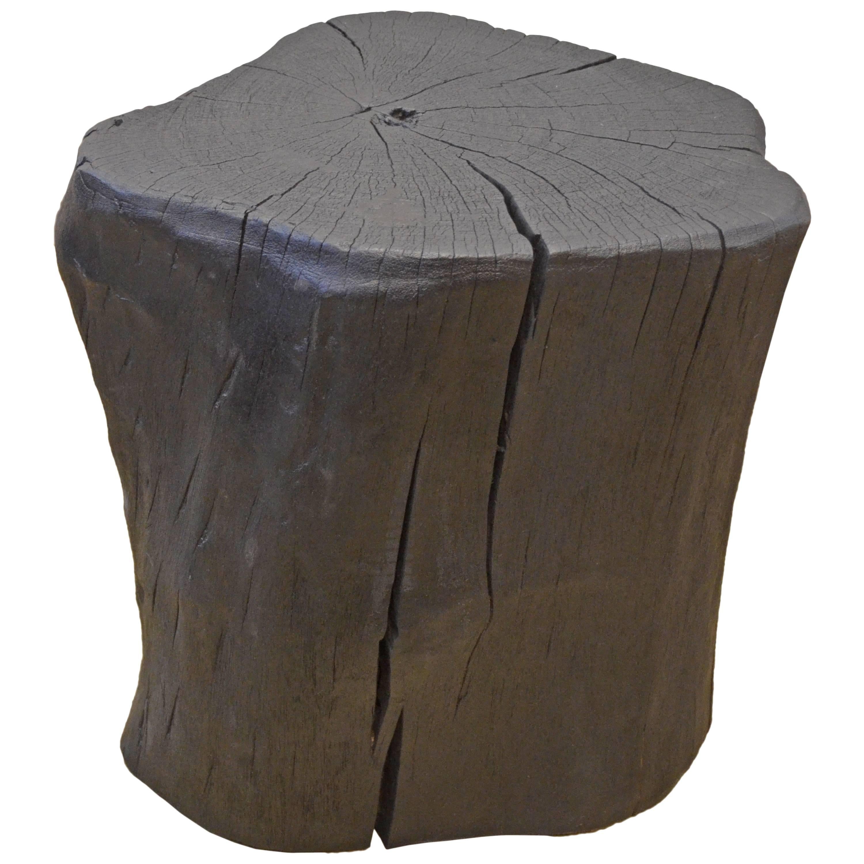 Andrianna Shamaris Triple Burnt Teak Wood Side Table