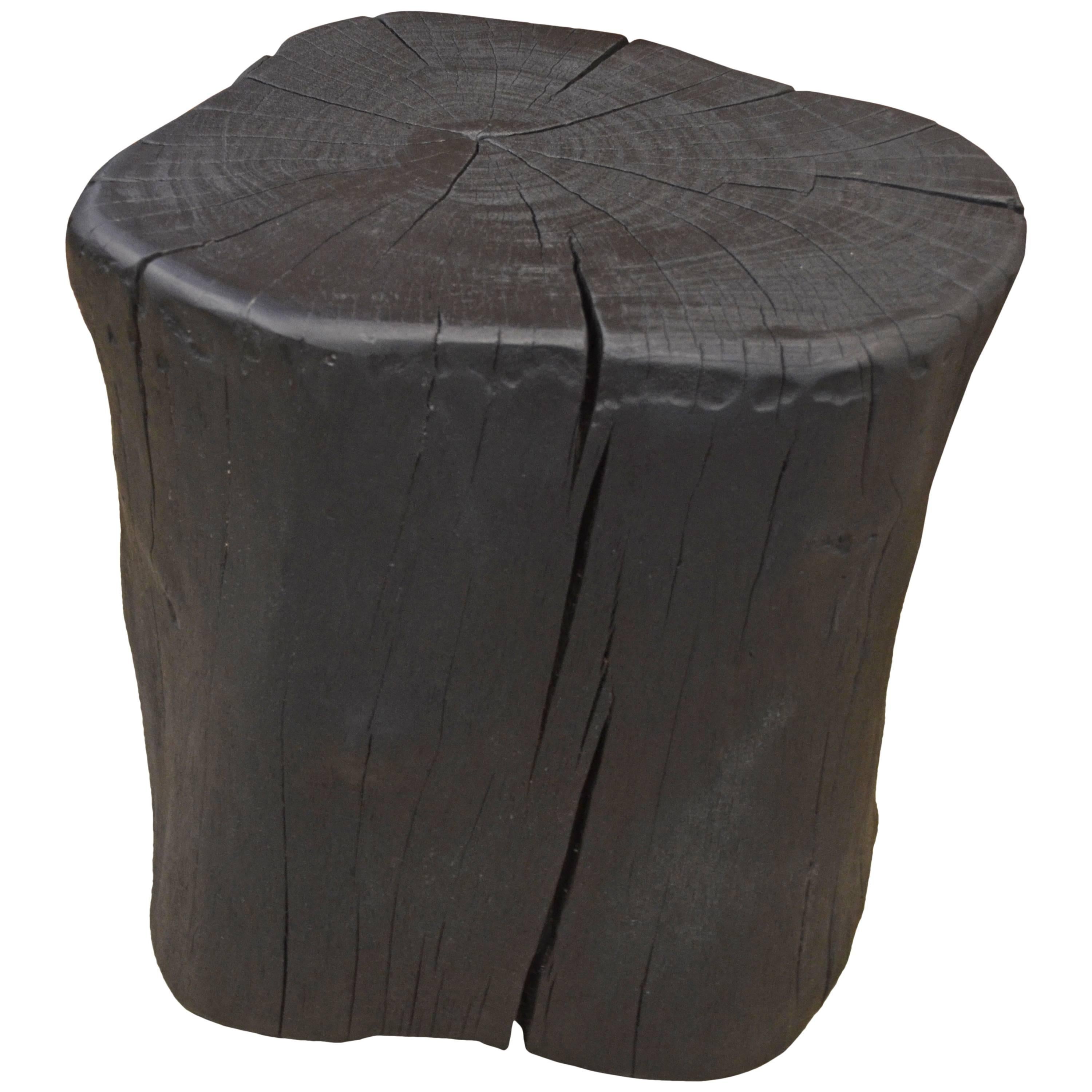 Andrianna Shamaris Triple Burnt Teak Wood Side Table