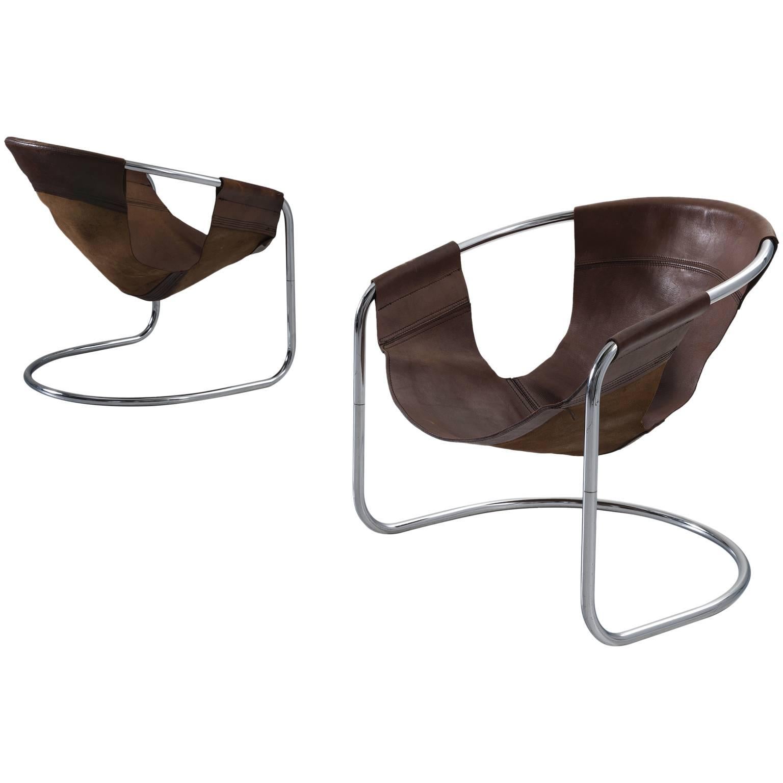 Clemens Claessen Ba-As Leather and Tubular Chairs