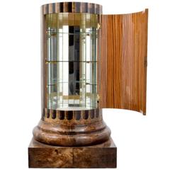 Column Shaped Goatskin Dry Bar, Bar Cabinet by Aldo Tura