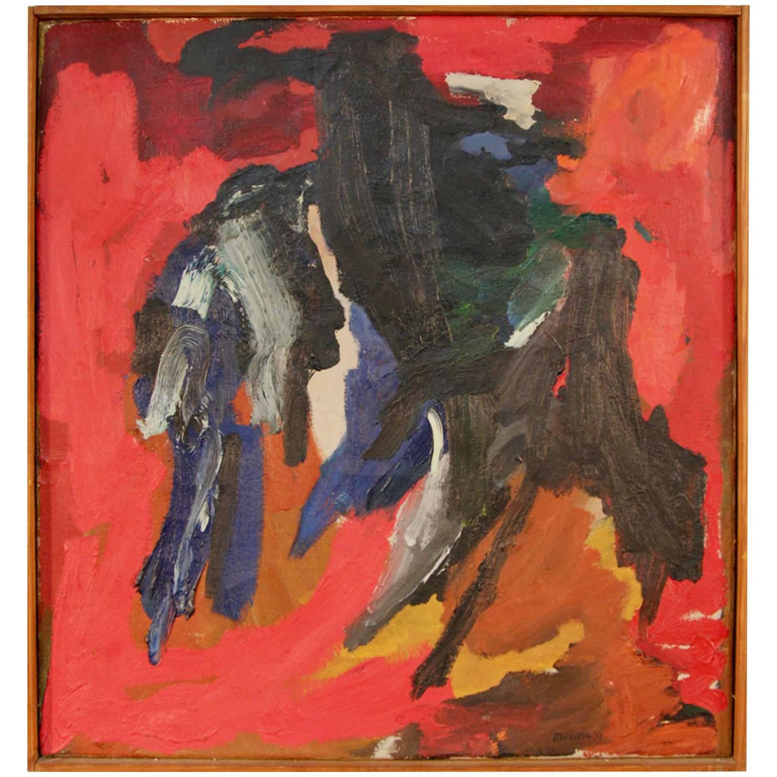 1950s Abstract Painting by Dora Tuynman For Sale