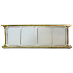 1970s Regency Mastercraft Lacquered Wood and Brass Cabinet 7