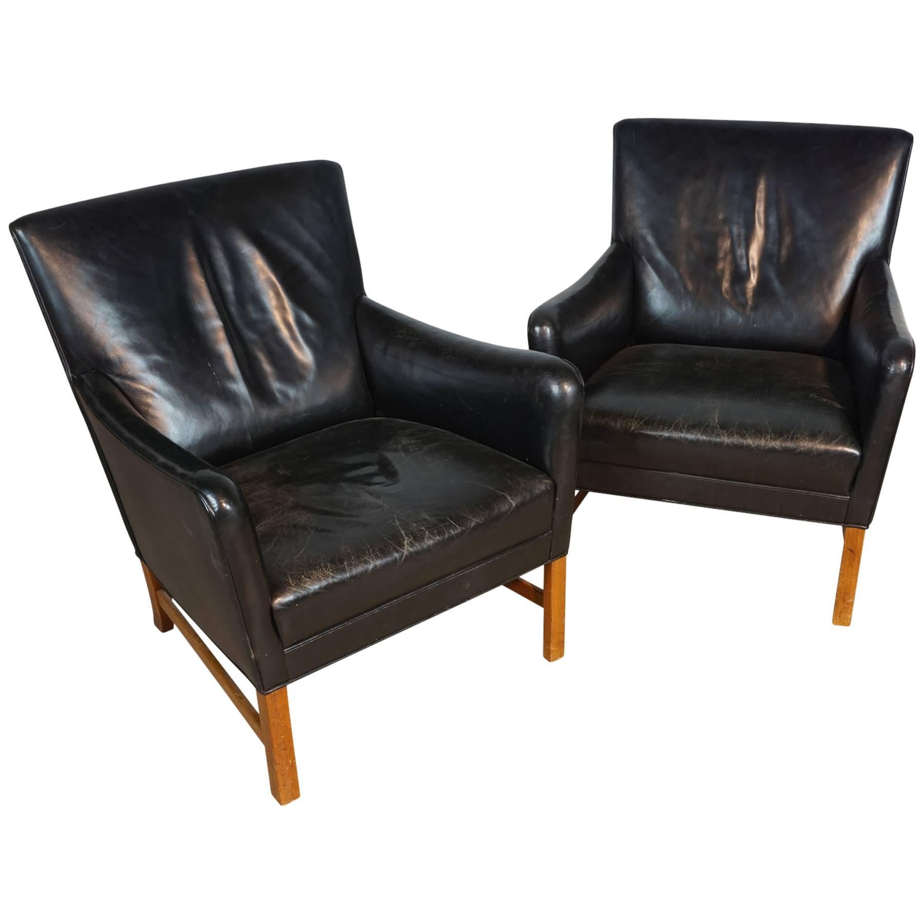 Superb Pair of Ole Wanscher Lounge Chairs