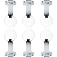 Set of Motoko Ishii Chrome Table, Wall or Ceiling Lights, Staff Leuchten, 1970s 11