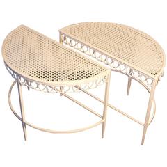 Pair of Demilune Tables by Matégot, France 2