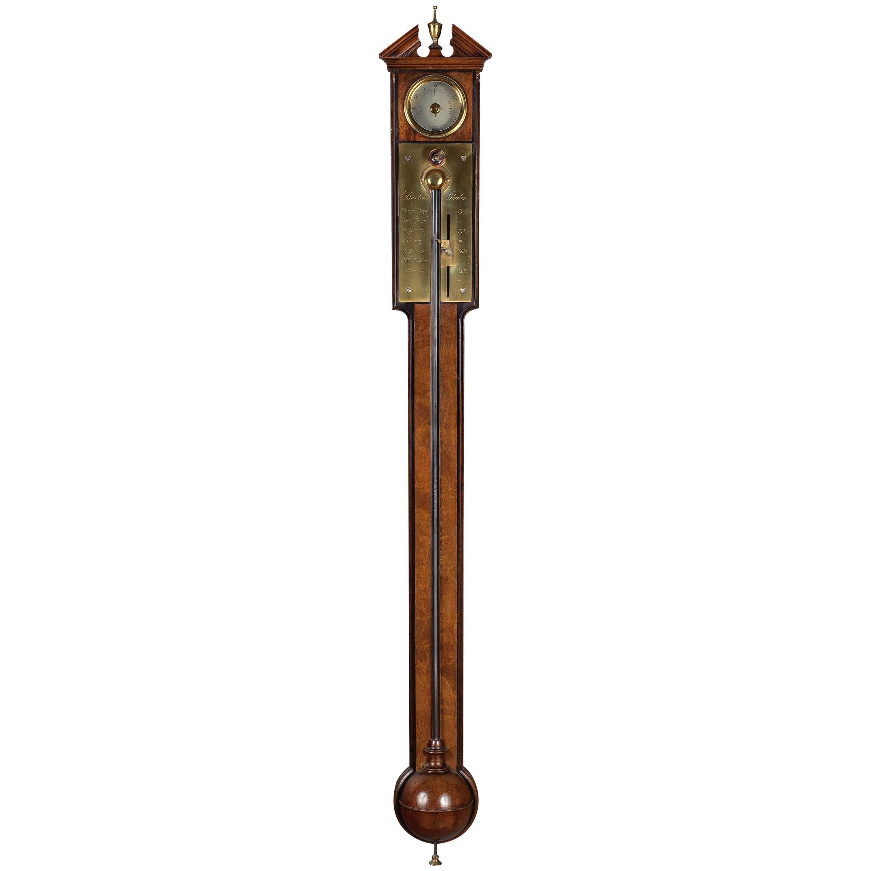 19th Century Stick Barometer Signed Burton London For Sale