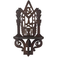 Antique Masonic Shelf Bracket Made Attributed to the John Haley Bellamy Workshop