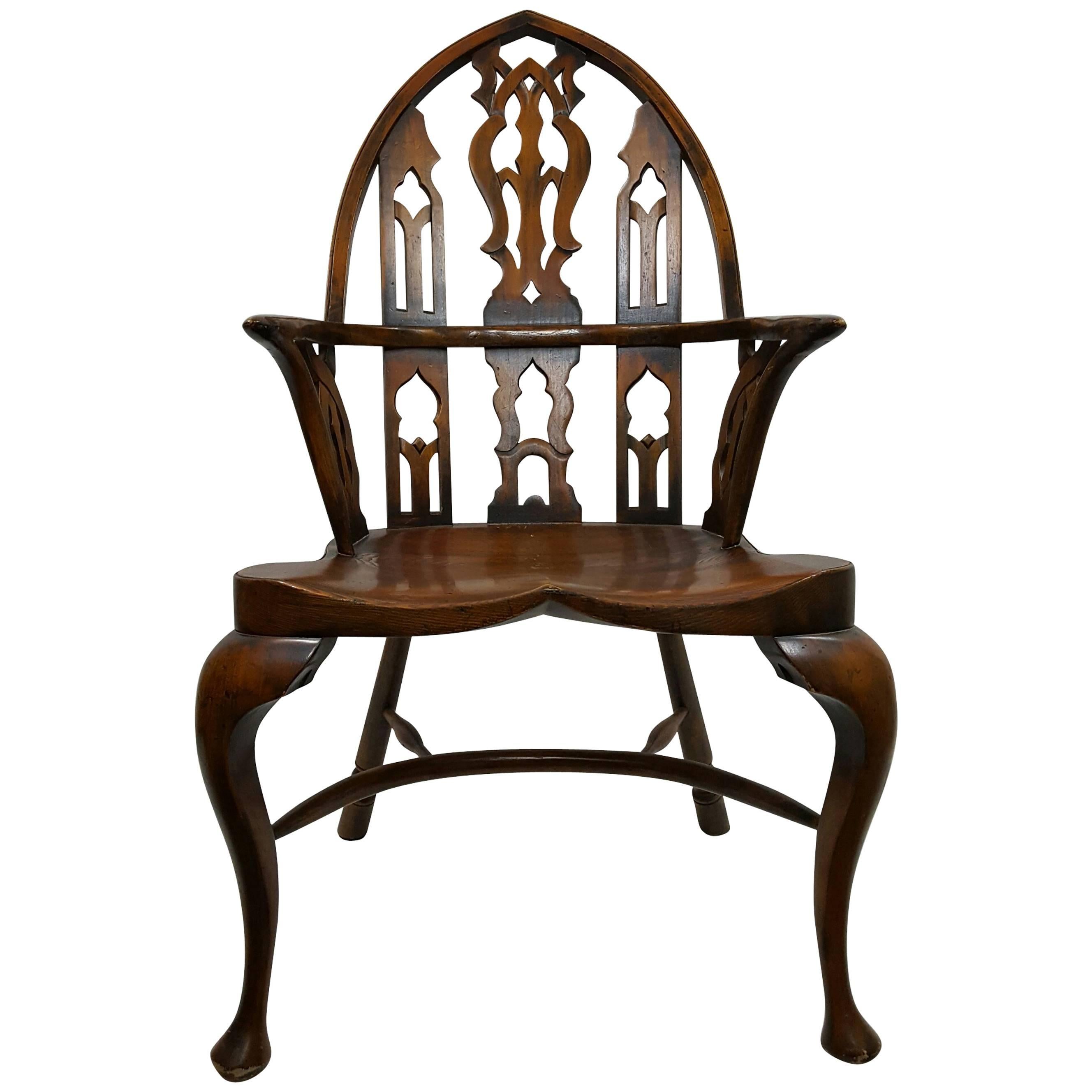 19th Century Antique Wood Armchair For Sale