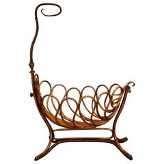 Rare French Bentwood Cradle in the Thonet Style Late 19th Century 12