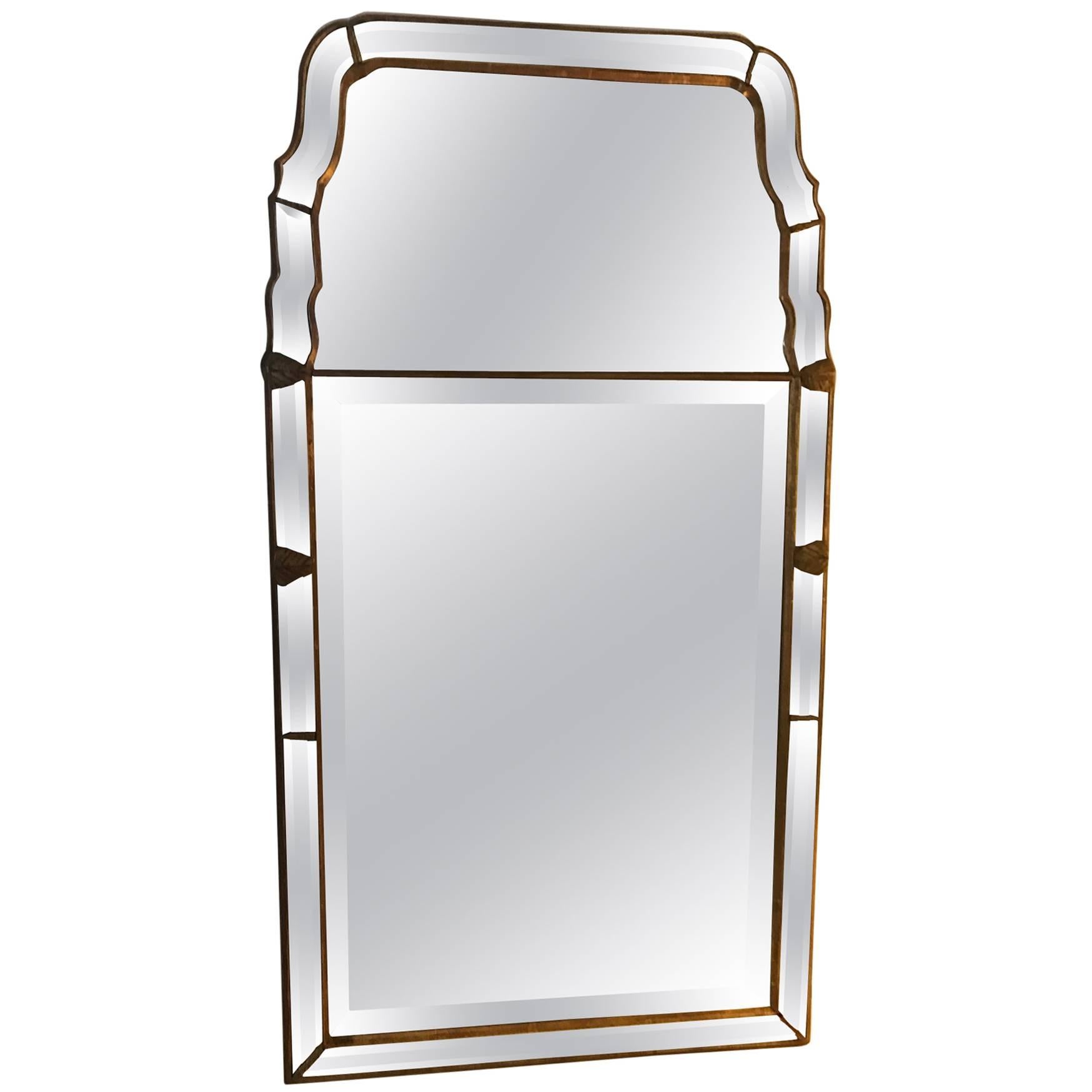 Queen Anne Style Beveled Giltwood Mirror by Mirror Fair