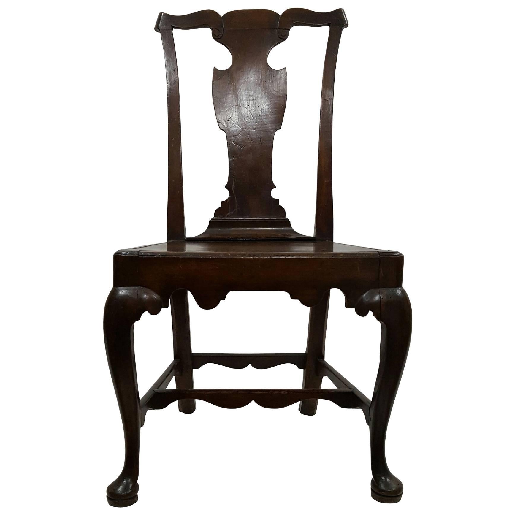 18th Century Fruitwood Chippendale Country Chair For Sale