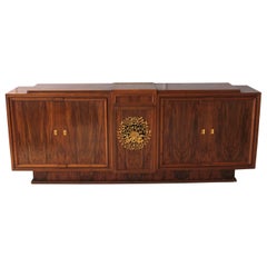 Used A Fine French Art Deco Walnut Music Cabinet or Sideboard by Jules Leleu