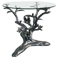  Beautiful Giacometti Style Parrots Amongst Flowering Tree Table