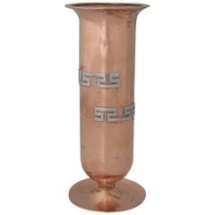Victoria Taxco Copper & Applied Silver Vase 1960
