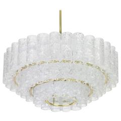 Stunning Murano Ice Glass Tubes Chandelier by Doria, Germany, 1960s 7