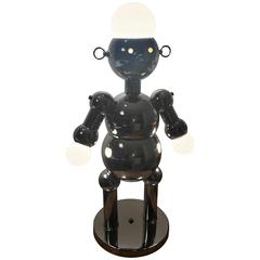 Rare Torino Modernist Chrome Robot Lamp