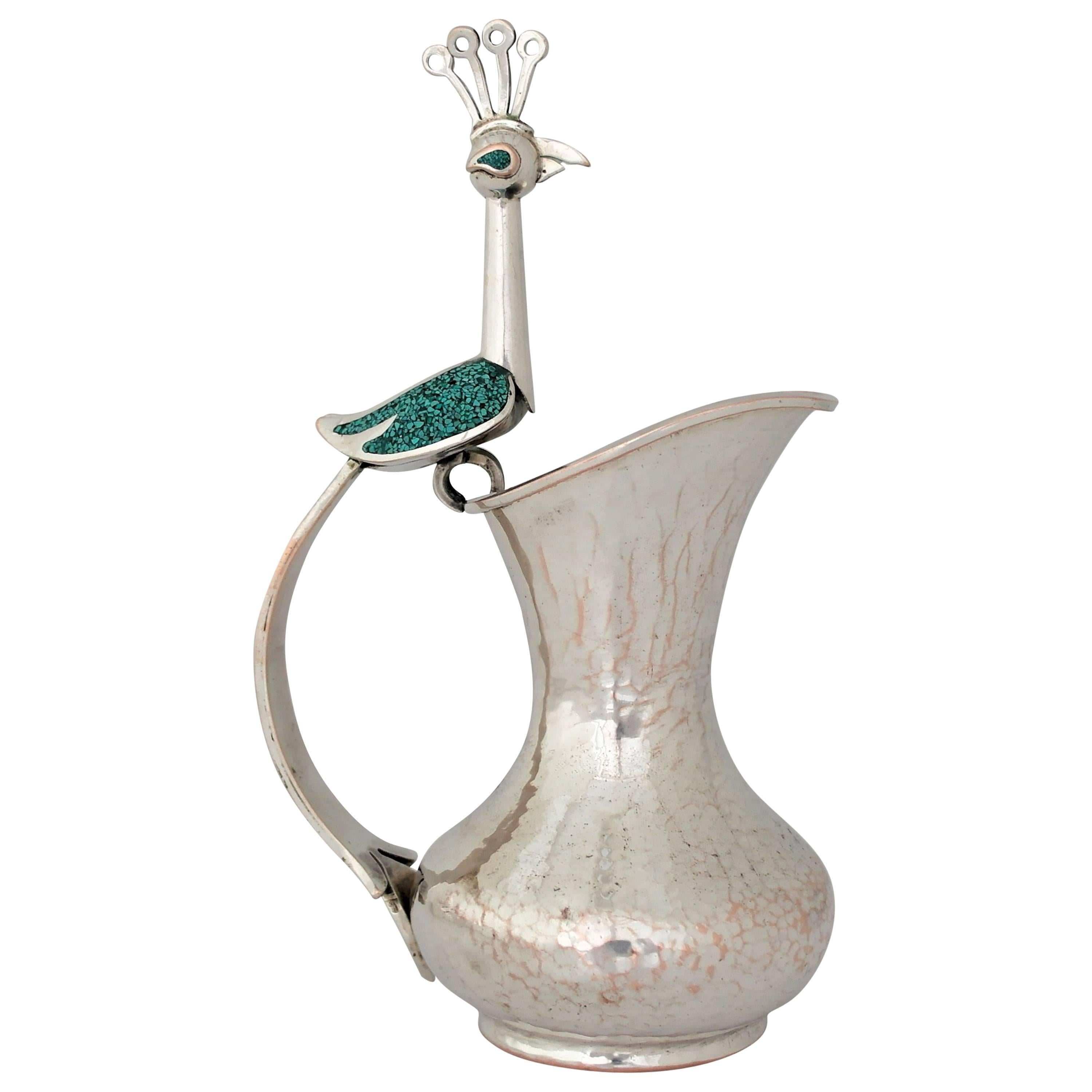 Silver Plate Bird Handle Cream Pitcher