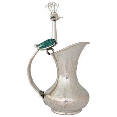 Vintage Silver Plate Bird Handle Cream Pitcher