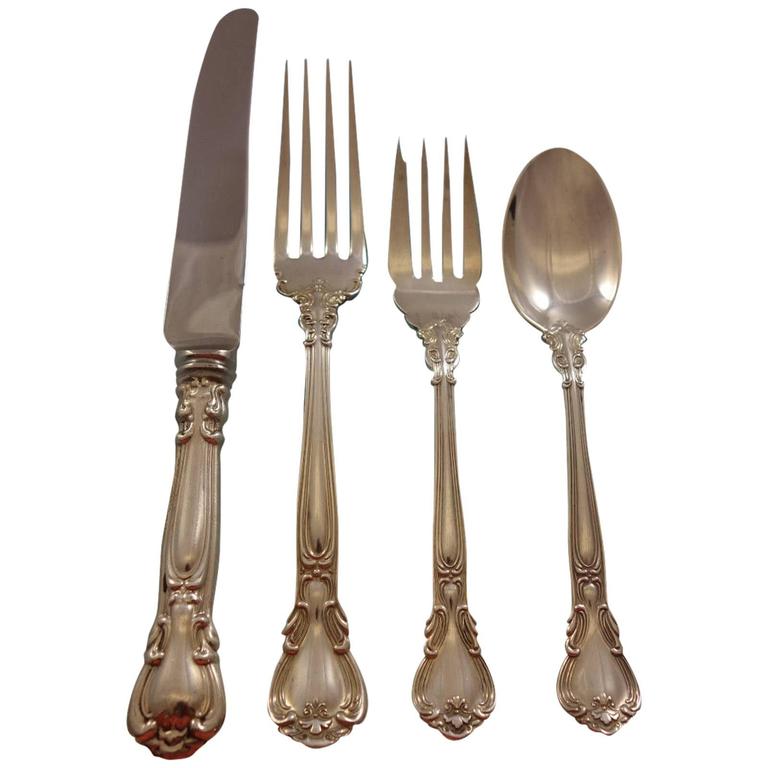 Chantilly by Birks Canada Sterling Silver Flatware Set 8 Service 86 Pcs