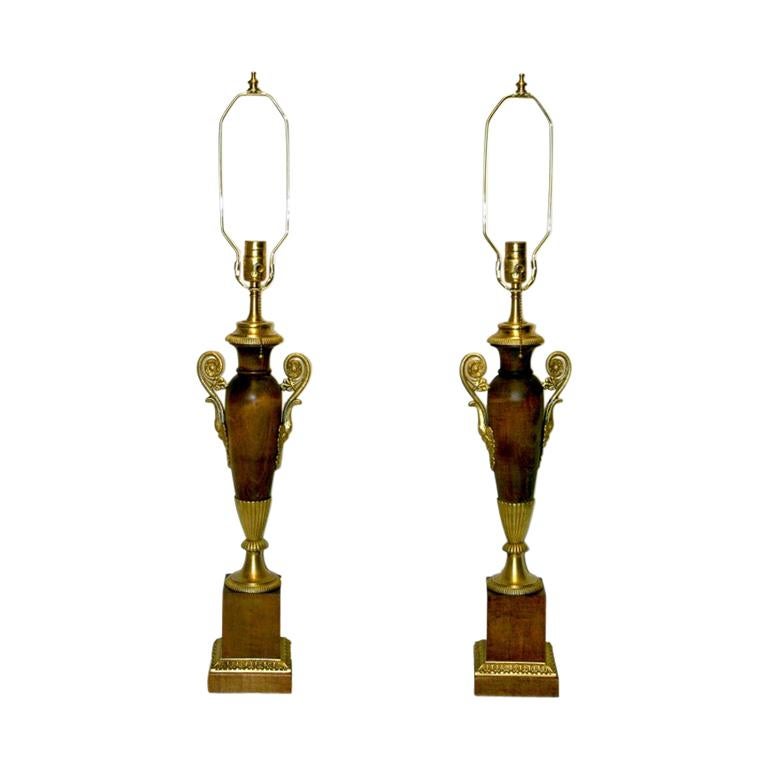 Wooden Empire-Style Lamps For Sale