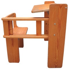 Mid-Century Modern Folding Wood Childs Desk with Integrated Chair