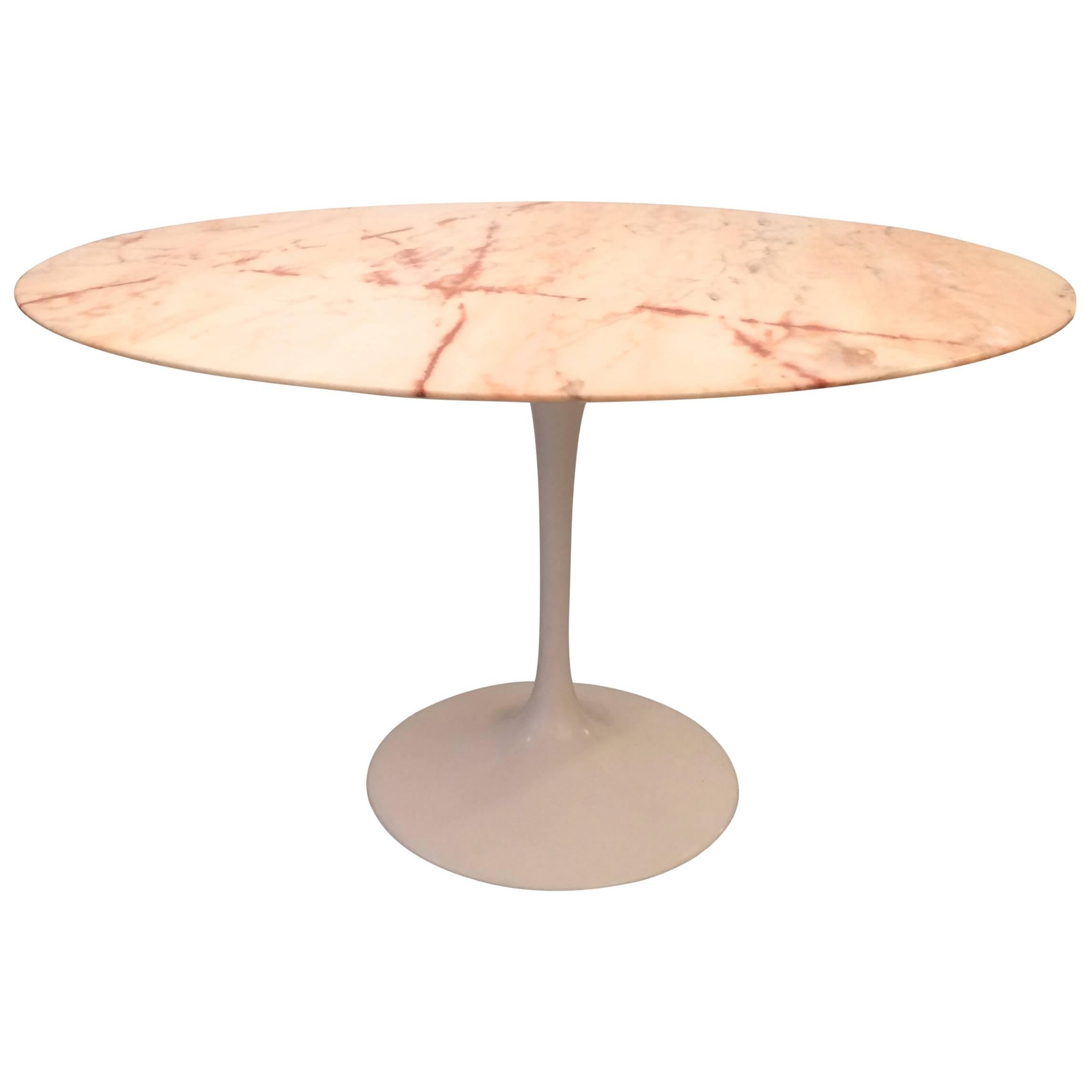 Eero Saarinen Tulip Pink Marble Dining Table