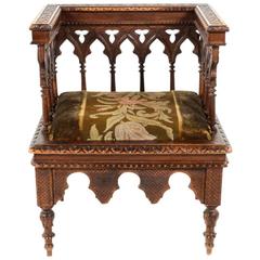 19th Century Unusual 'Moorish' Designed Armchair from France