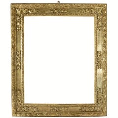 Beautiful Italian Carved Giltwood Frame Mounted as Mirror, 17th Century