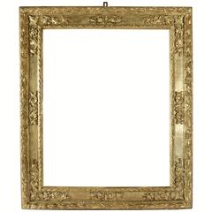 Beautiful Italian Carved Giltwood Frame Mounted as Mirror, 17th Century