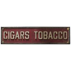Antique Handmade Wood Sign "Cigars Tobacco"
