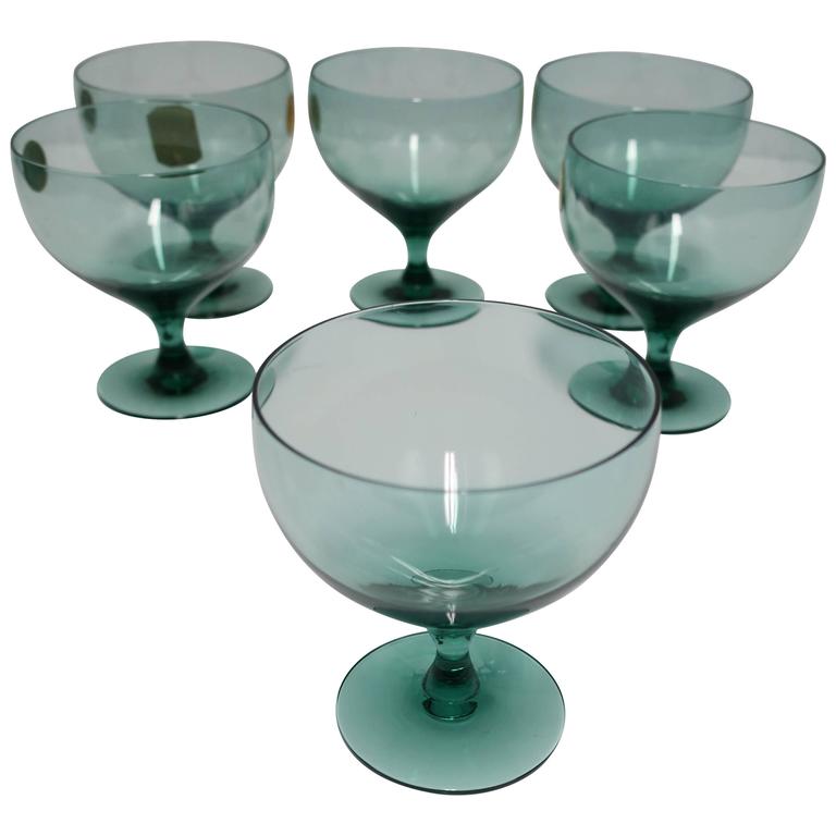 Midcentury Modern Champagne Glasses by Designer Russel Wright, 1960s