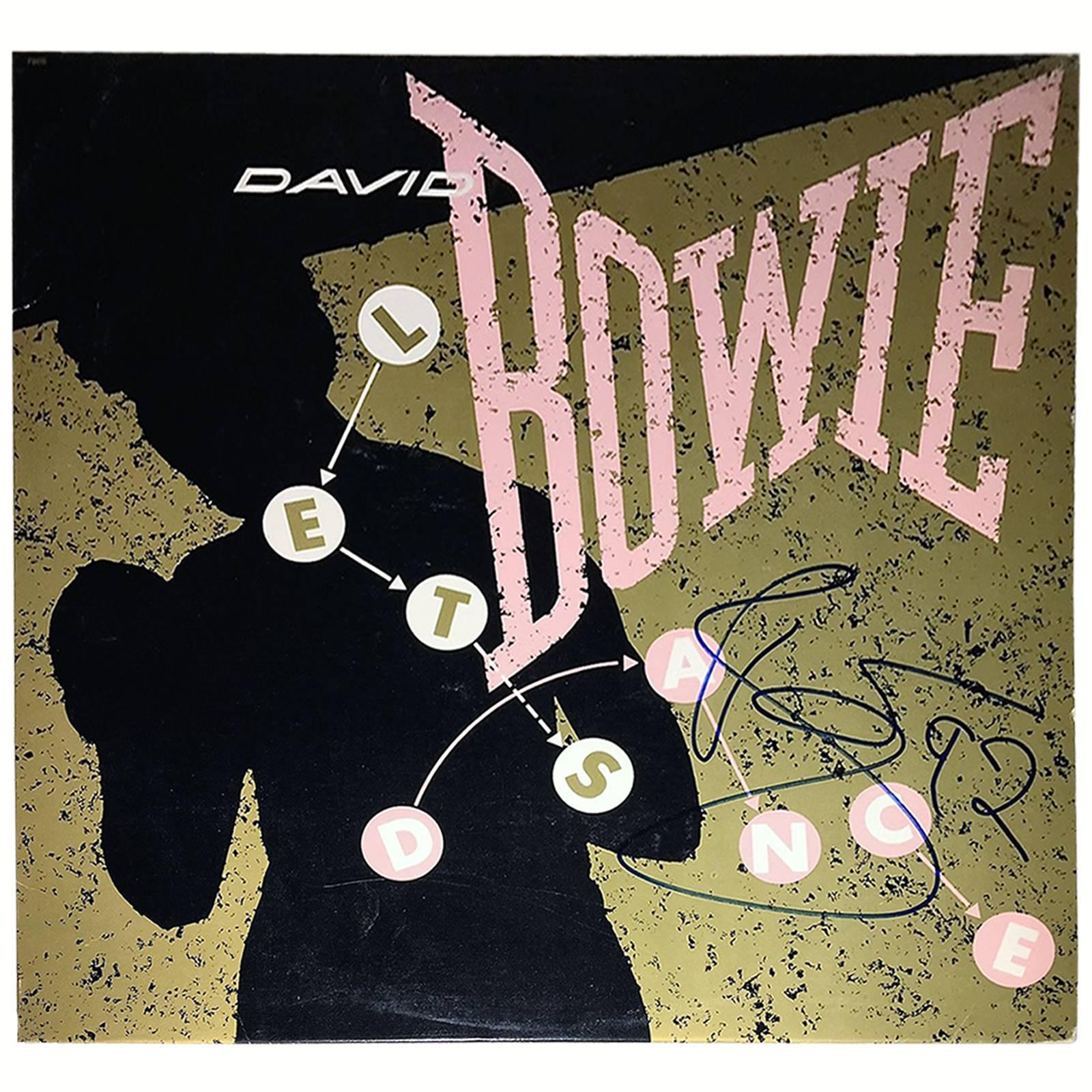 David Bowie Autographed 'Let's Dance' Single Record Cover For Sale