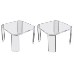Pair of Acrylic "L'Ami" Side Tables by Charles Hollis Jones
