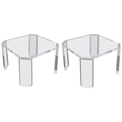 Pair of Acrylic "L'Ami" Side Tables by Charles Hollis Jones 5