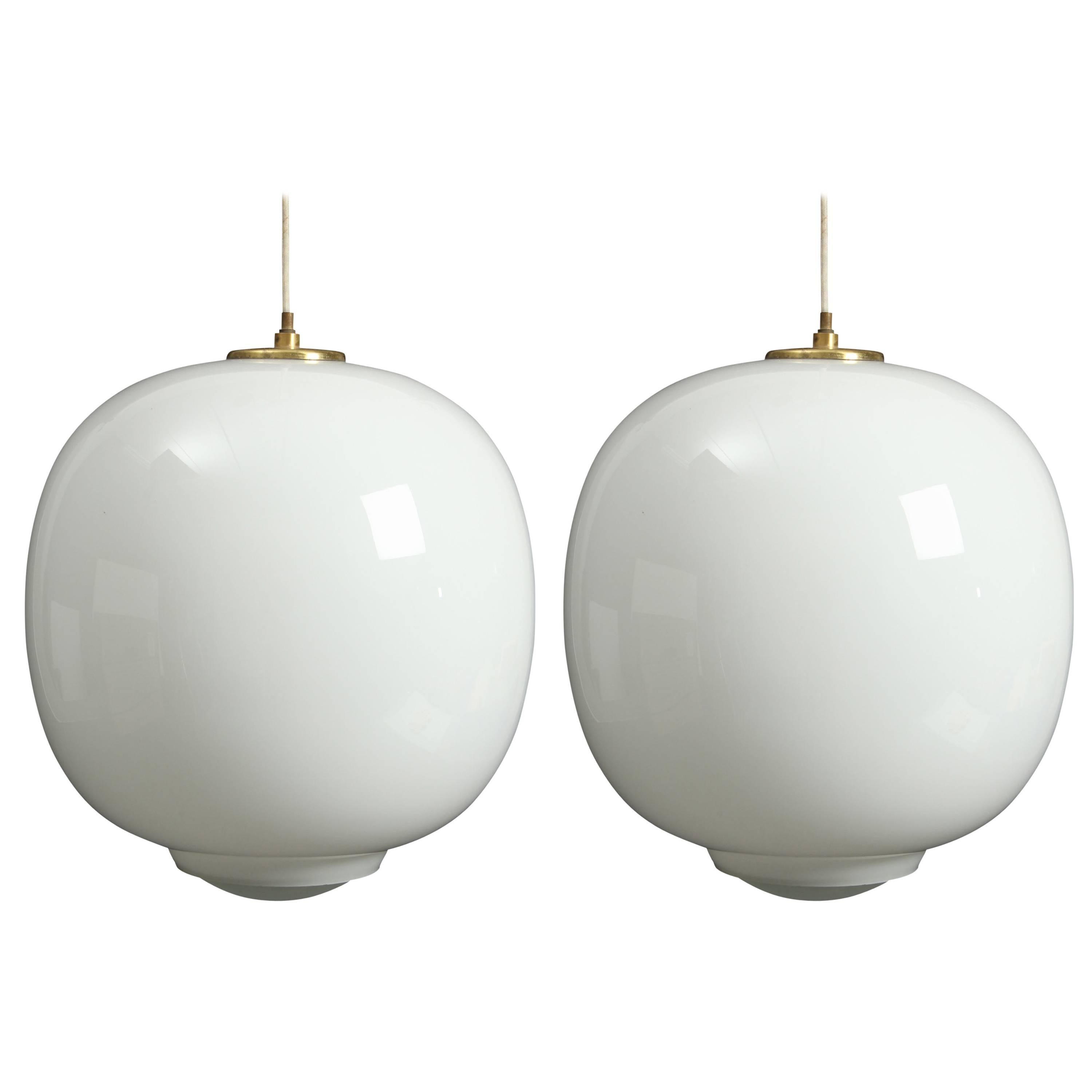 Opaline Glass Pendant by Vilhelm Lauritzen for Louis Poulsen