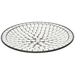 Alternating Black and White Glass Mosaic over Ceramic Bowl or Dish 12