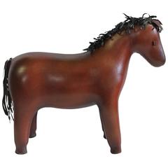 Vintage Leather Horse by Dimitri Omersa for Abercrombie & Fitch