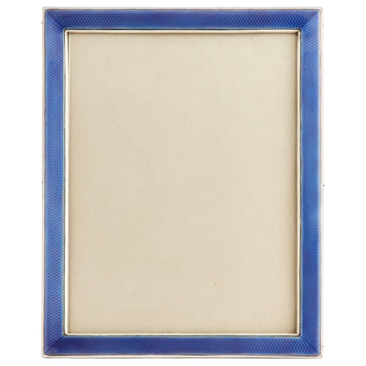 20th Century Art Deco Silver & Enamel Photograph Frame Birmingham, 1923