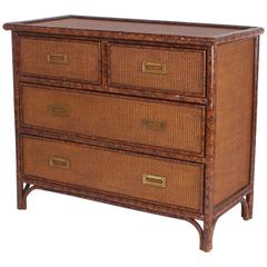 Mid-Century Rattan Modern Chest of Drawers