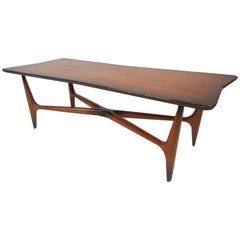 Unique Mid-Century Modern "X" Base Coffee Table