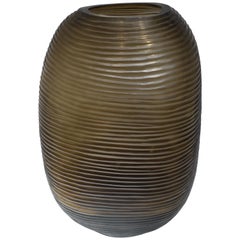 Large Edged Glass Vase, Romania, Contemporary