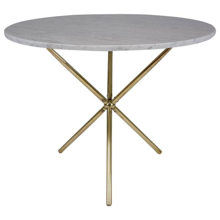 MidCentury Modern Brass and Marble Dining Table at 1stDibs
