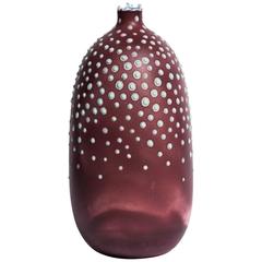 Unique Handmade 21st Century Oblong Vase in Oxblood and Mint