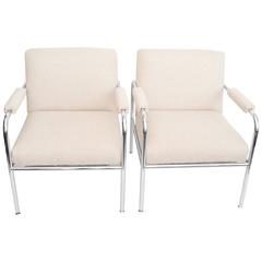 Pair of Baker Style Chrome Chair Frames