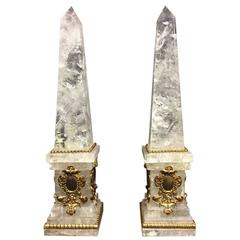 Pair of Rock Crystal Obelisks 10