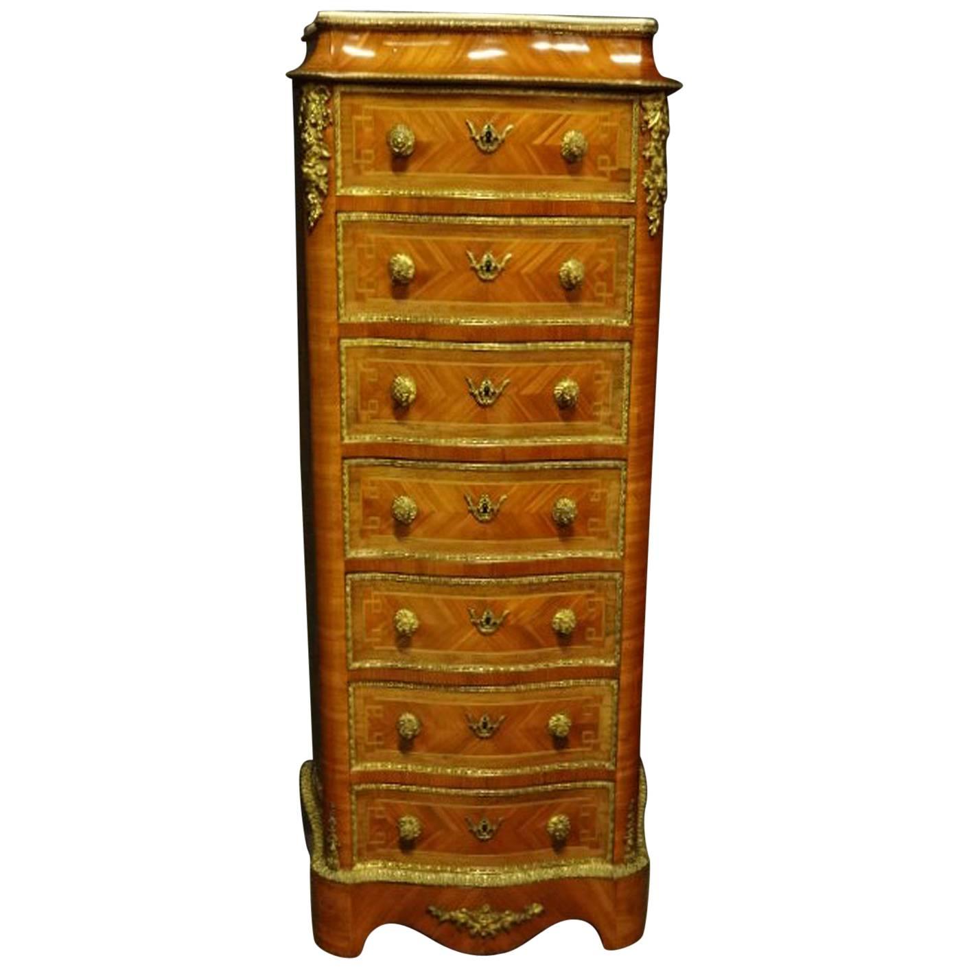 Kingwood and Rosewood Semanier Chest of Drawers For Sale