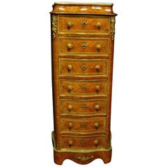 Antique Kingwood and Rosewood Semanier Chest of Drawers