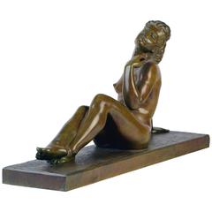 Bronze Lying Female Nude Sculpture
